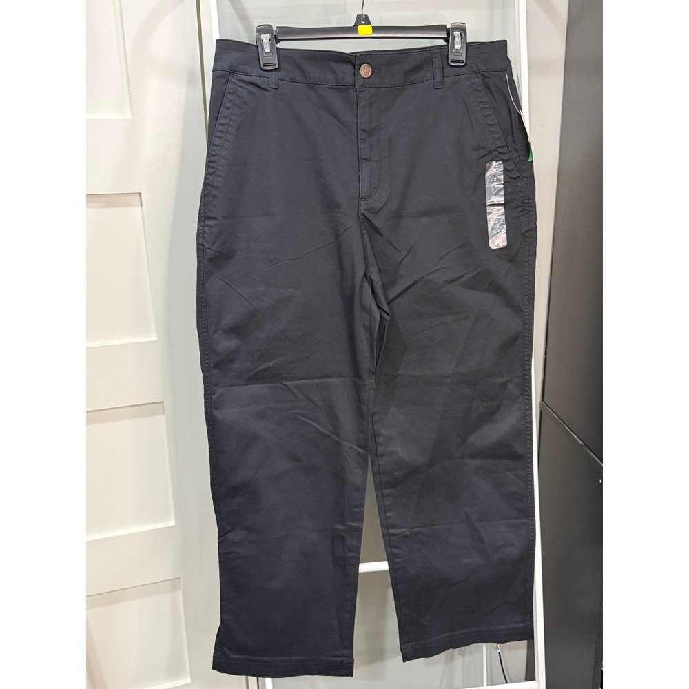 Gap Girlfriend Khaki Black High Rise Straight Leg Chino Pants 12 NWT Clean Girl